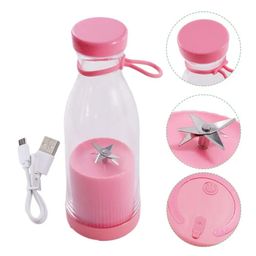 420ML Portable Mini Rechargeable Juicer Cup Blender Smoothie Mixer - Pink