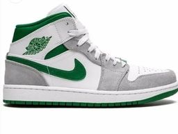 Air Jordan 1 Mid SE "Grey/Pine Green/White" sneakers