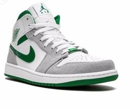 Air Jordan 1 Mid SE "Grey/Pine Green/White" sneakers