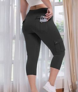 Ladies 4-Button Pocket High -Waisted Pants