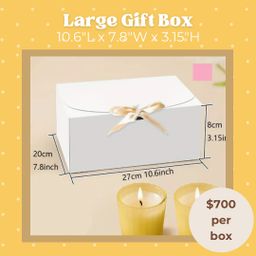 Large Gift Box w/ Ribbon Closure - 10.6 x 7.8 x 3.15 inches (White)