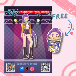 Kpop Demon Hunters Huntrix Full Body Individual Stickers Rumi Zoey Mira