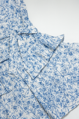 Vestido corto floral azul con escote halter - Size M