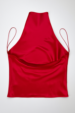 Blusa halter satinada color rosado - Size S