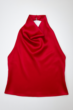 Blusa halter satinada color rosado - Size S