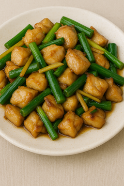 姜葱鸡丁 Sauteed Diced Chicken Canton Style (Not Spicy)