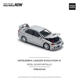 POP RACE MODEL 1/64 MITSUBISHI LANCER EVO 4 - STEEL SILVER