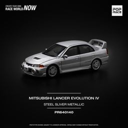 POP RACE MODEL 1/64 MITSUBISHI LANCER EVO 4 - STEEL SILVER