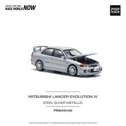 POP RACE MODEL 1/64 MITSUBISHI LANCER EVO 4 - STEEL SILVER