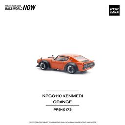 POP RACE MODEL 1/64 SKYLINE GT-R V8 DRIFT (KENMERI) - ORANGE