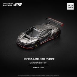 POP RACE MODEL 1/64 HONDA NSX GT3 EVO22 - CARBON EDITION