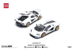 POP RACE MODEL 1/64 LAMBORGHINI COUNTACH LPI 800-4 BIANCO SIDERALE