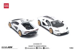 POP RACE MODEL 1/64 LAMBORGHINI COUNTACH LPI 800-4 BIANCO SIDERALE
