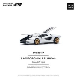 POP RACE MODEL 1/64 LAMBORGHINI COUNTACH LPI 800-4 BIANCO SIDERALE