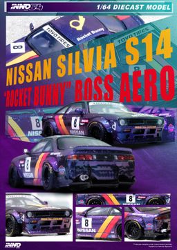 INNO MODEL 1/64 NISSAN SILVIA (S14) BOSS "ROCKET BUNNY" Purple