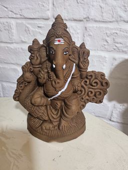 VN13- 11 inches -Non Coloured Ganpati on peacock