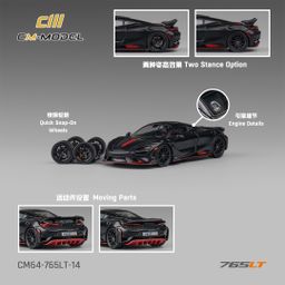CM MODEL 1/64 MCLAREN 765LT - MATTE BLACK