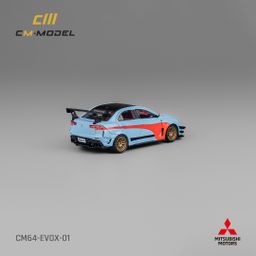 CM MODEL 1/64 MISUBISHI LANCER EVO 10 VARIS WIDEBODY - ORANGE & BLUE
