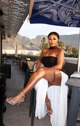 Monochrome slit dress