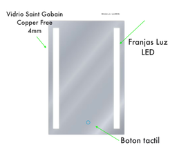 Espejo con luz led touch LUMIN 80x60cm