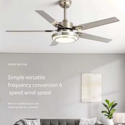 Kipas Angin Ceiling Plafon Gantung Sejuk Merata Serasa AC Dengan Lampu Tiga Warna Remote Control Stainless Premium Modern Garansi 1 Tahun