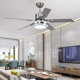 Kipas Angin Ceiling Plafon Gantung Sejuk Merata Serasa AC Dengan Lampu Tiga Warna Remote Control Stainless Premium Modern Garansi 1 Tahun