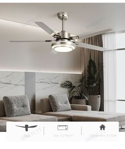 Kipas Angin Ceiling Plafon Gantung Sejuk Merata Serasa AC Dengan Lampu Tiga Warna Remote Control Stainless Premium Modern Garansi 1 Tahun