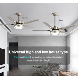 Kipas Angin Ceiling Plafon Gantung Sejuk Merata Serasa AC Dengan Lampu Tiga Warna Remote Control Stainless Premium Modern Garansi 1 Tahun