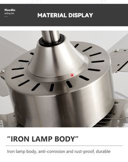 Kipas Angin Ceiling Plafon Gantung Sejuk Merata Serasa AC Dengan Lampu Tiga Warna Remote Control Stainless Premium Modern Garansi 1 Tahun