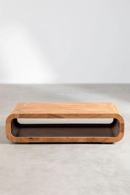 Coffee Table Meja Sofa Kayu Jati Vintage - Meja Tamu Ruang Tamu Teak Wood Desain Modern Minimalis Estetik Gaya Eropa Cocok untuk Hunian Rumah Kantor Hall Teras 