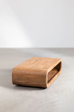 Coffee Table Meja Sofa Kayu Jati Vintage - Meja Tamu Ruang Tamu Teak Wood Desain Modern Minimalis Estetik Gaya Eropa Cocok untuk Hunian Rumah Kantor Hall Teras 