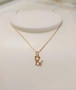 Gargantilha Gato com Zircônias banhada a Ouro 18k