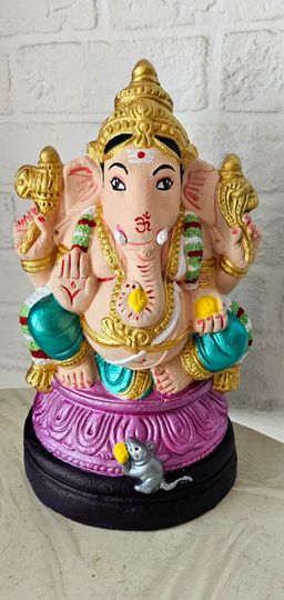 VF16 - 14 inches - Fully coloured Bakhti Ganapati