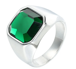 Bagues Chevalière Argent Vert