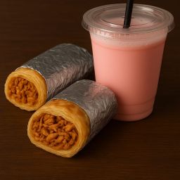 Parotta Wrap Chicken with Rose Milk