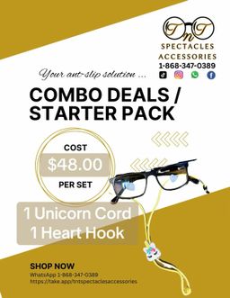 1 Unicorn Cord + 1 Pair Heart Hook