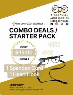 1 Spandex Cord + 1 Pair Heart Hook