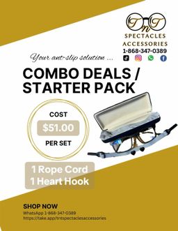 1 Rope Cord + 1 Pair Heart Hook