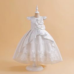 Vintage Embroidery Girls Christmas Dress 