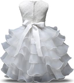 Kids Ruffles Lace Party Wedding Dresses