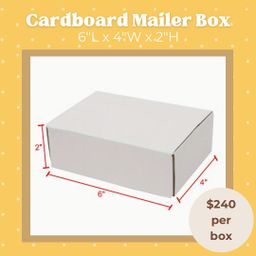 Cardboard Mailer Box - 6x 4 x 2 inches (White)