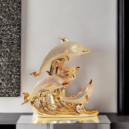 Pajangan Meja Patung Dolphin Lumba Lumba Keramik Oranment Kebijakan dan Kebaikan Dekorasi Rumah Kantor