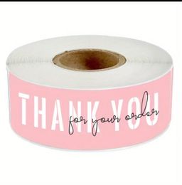 "Thank You For Your Order" Sticker - 2.95 x 0.98 inch (Pink) - 500 pieces