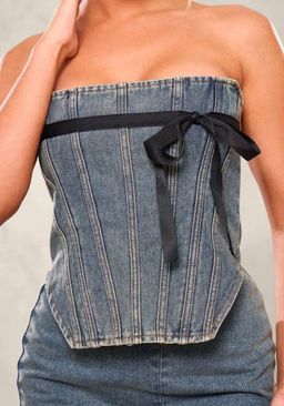Denim Bow Top