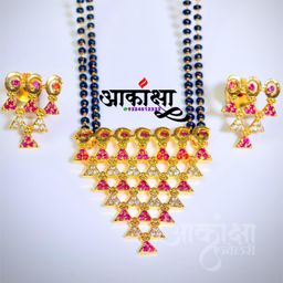 Saraswati Pendant Mangalsutra (AD Stones)