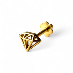 14k yellow gold diamond nose piercing 