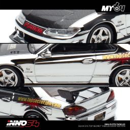INNO MODEL 1/64 SILVIA S15 TOP SECRET - CHROME SILVER (TASKL25)