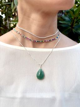 Colorful Baguette Tennis Necklace 