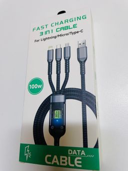 100W 3-in-1 Fast Charging Cable