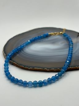 Necklace Ágata Azul facetada